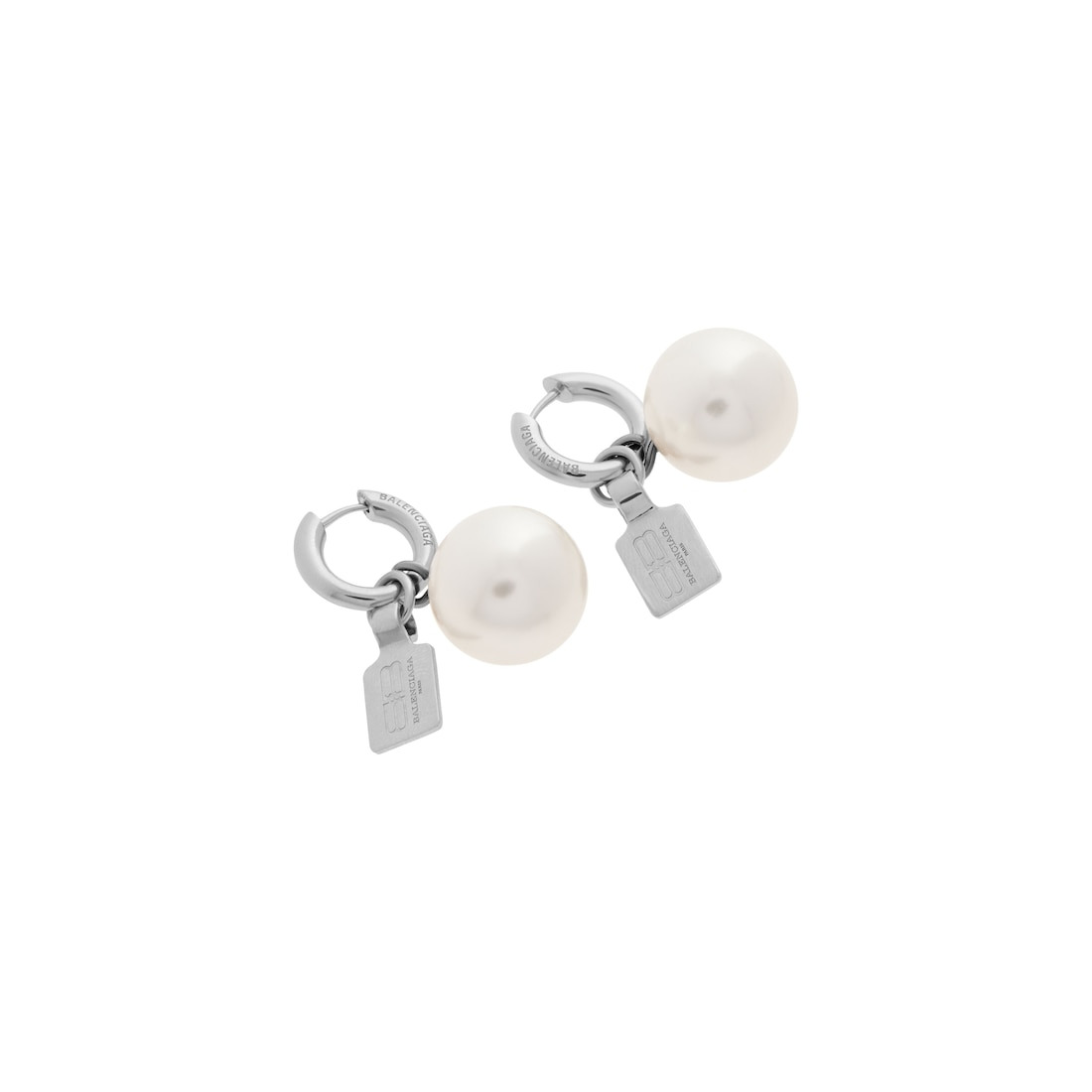 Women's Pearl Earrings in Shiny Silver/white - 3