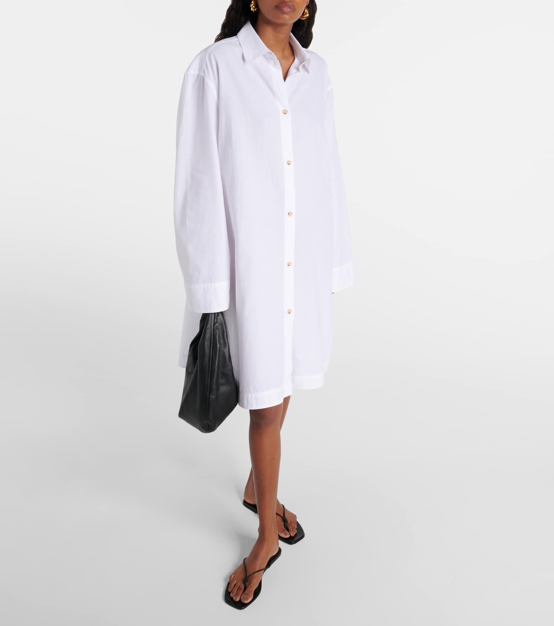 Oversized cotton shirt dress - 2