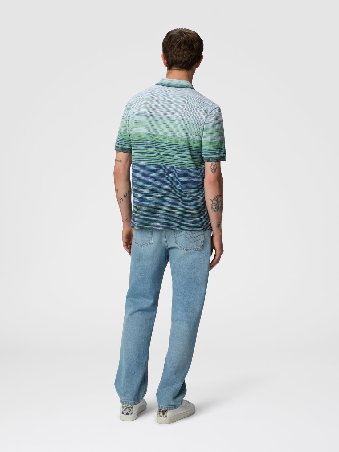 Polo shirt in shaded slub cotton piqué - 3