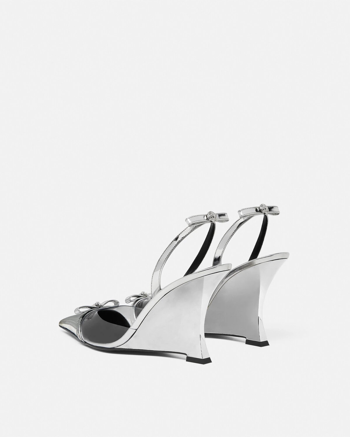 Gianni Ribbon Metallic Wedge Pumps 3.7"/95 mm - 4
