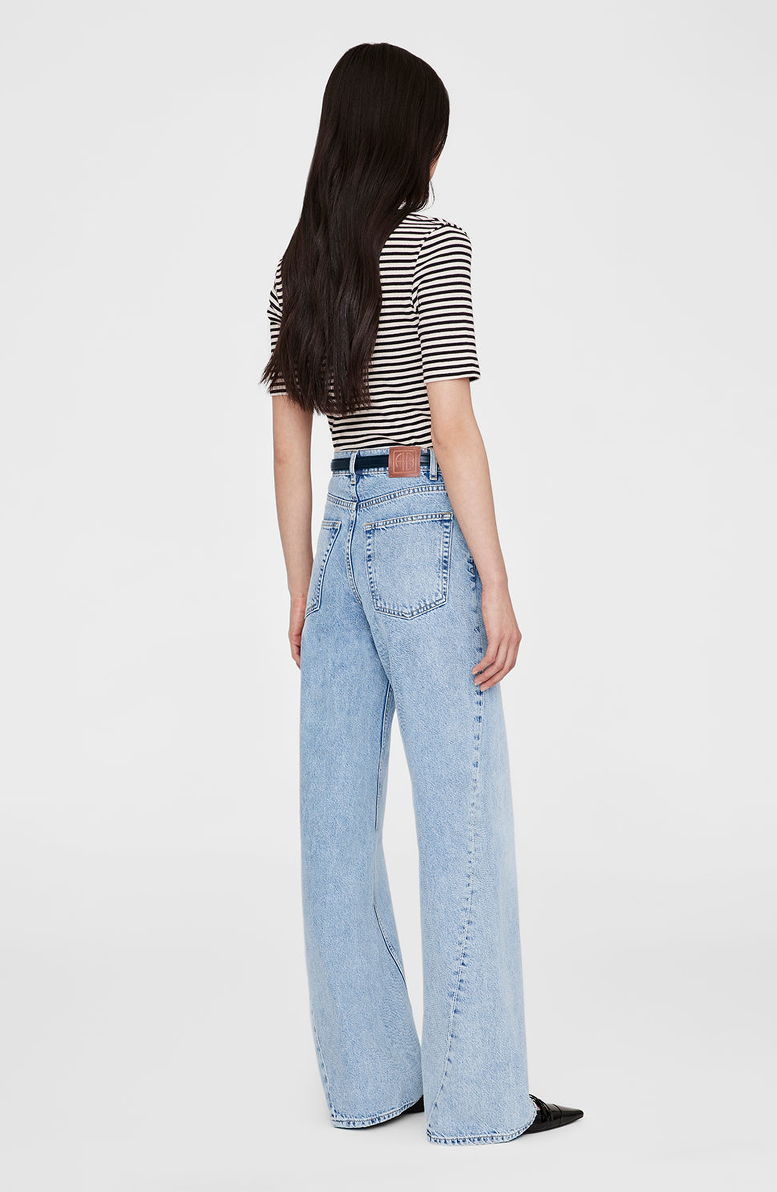 ANINE BING Alessia Tee in Cream /Black Stripe at Nordstrom - 2