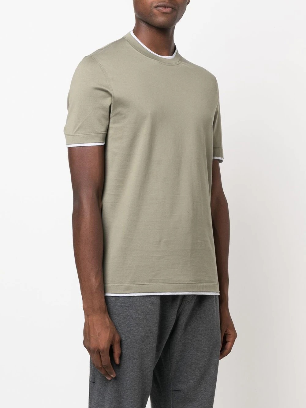 contrast-trim short-sleeve T-shirt - 3