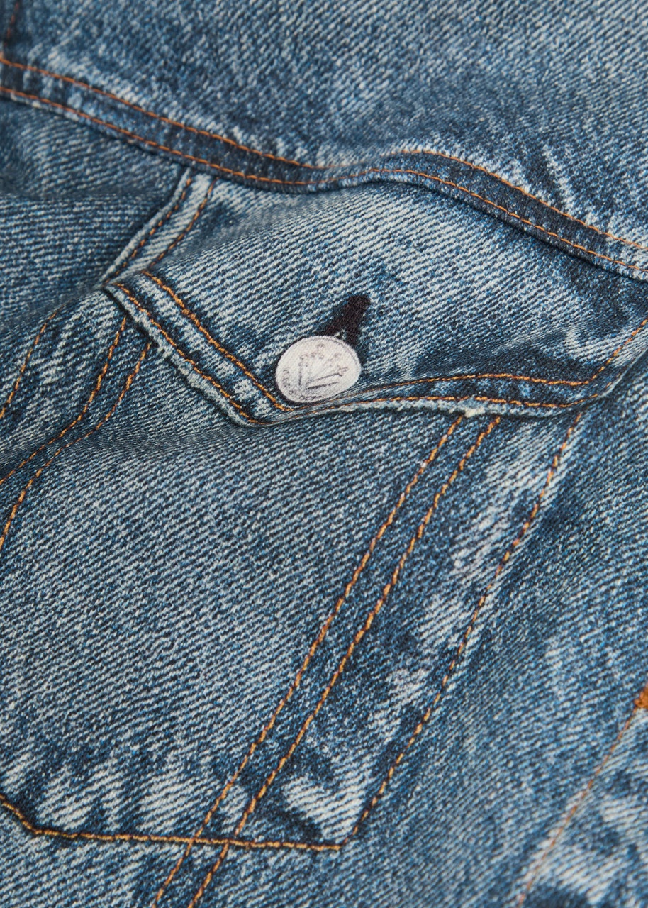 Rag & Bone Miramar Trucker Denim-print Terry Jacket - 5