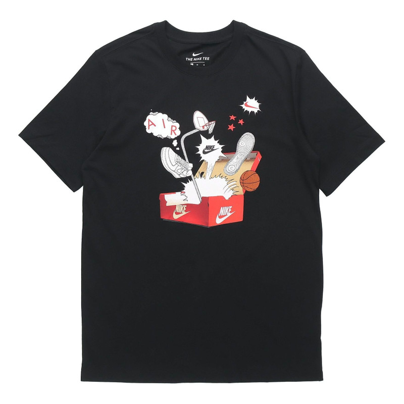 Nike AS Nike Sportswear NSW Tee Shoe Printing Short Sleeve Black CU6872-010 - 1