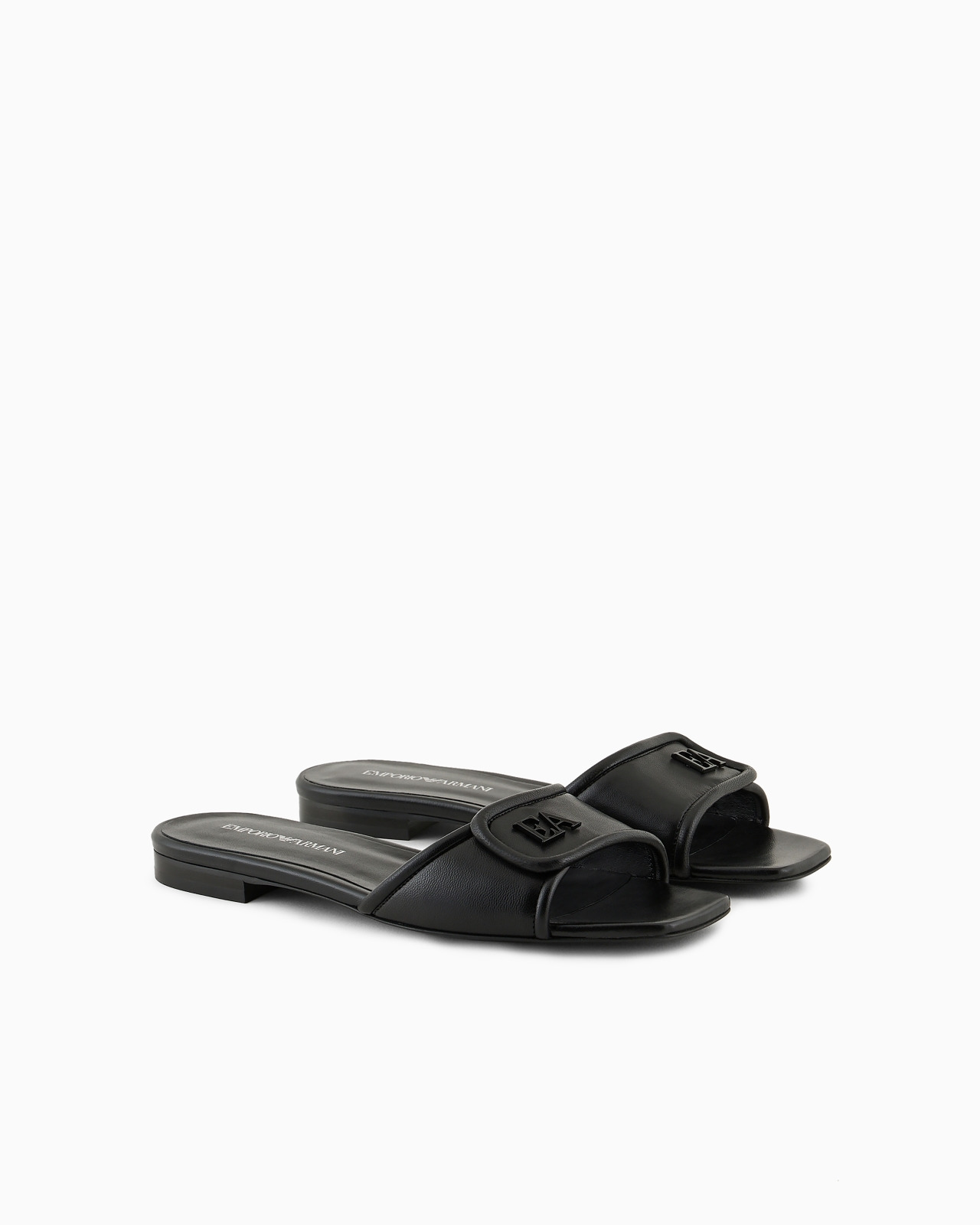 Nappa-leather sandals with EA logo - 2