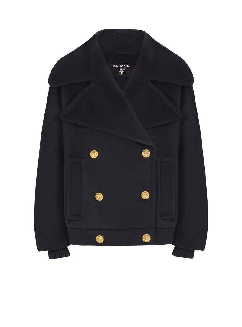 Wool 4-buttons pea coat 1