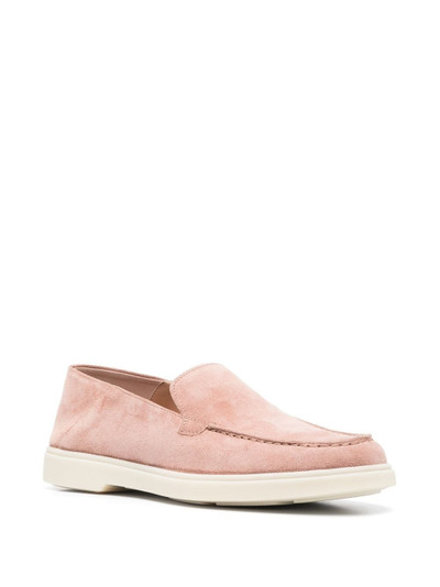 Santoni round-toe suede loafers outlook