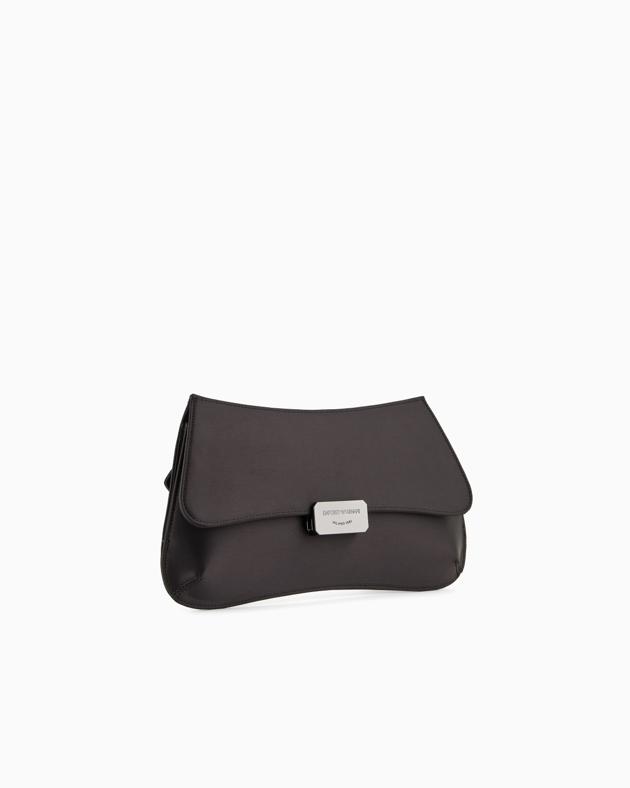 SATIN BAGUETTE CLUTCH BAG WITH CHAIN STRAP - 2