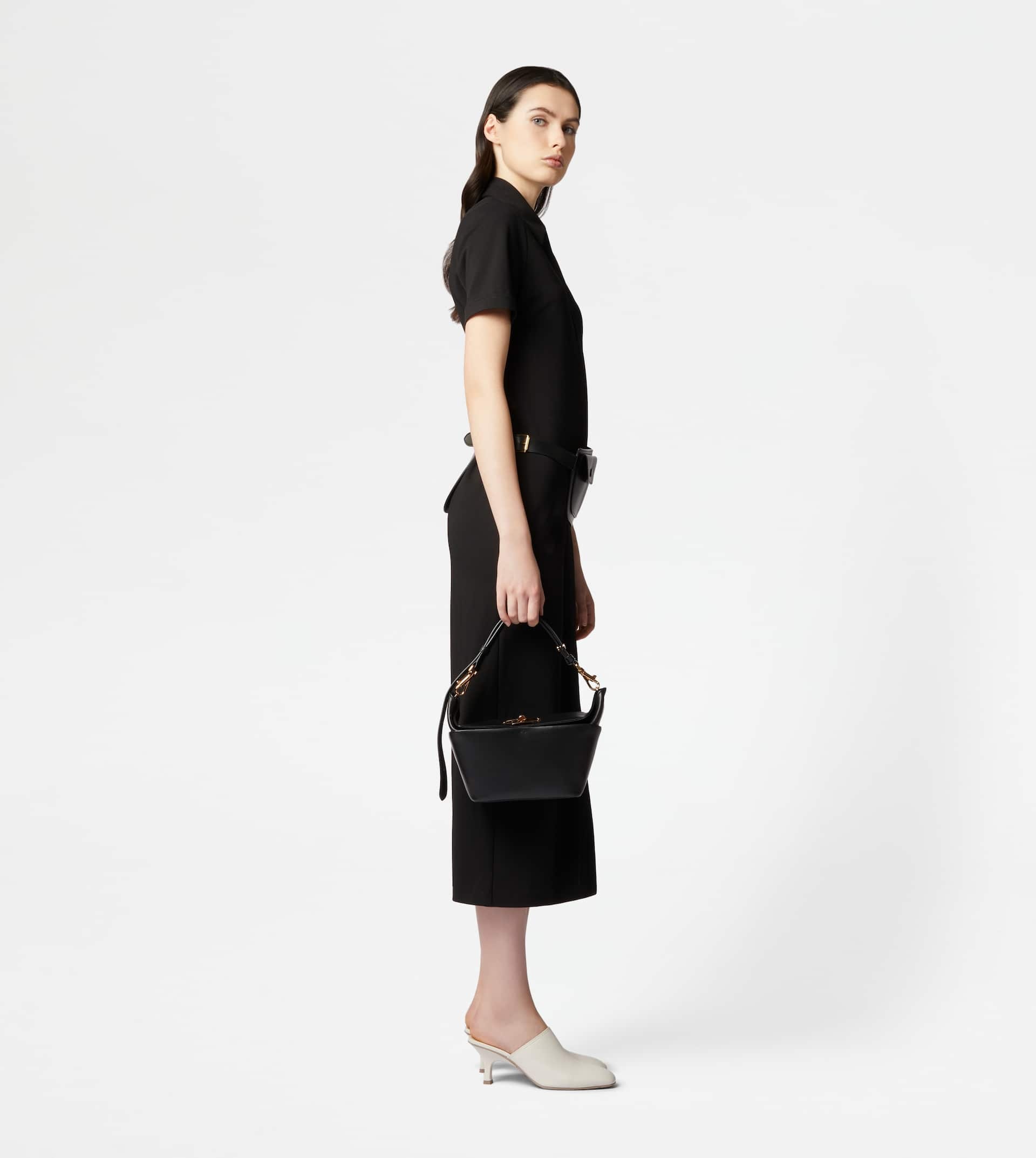 TOD'S TIMELESS T BOX BAG IN LEATHER MINI - BLACK - 3