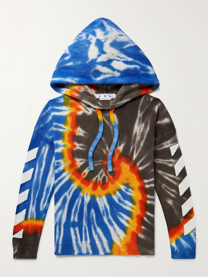 Logo-Jacquard Tie-Dyed 코튼 블렌드 후드 - 1
