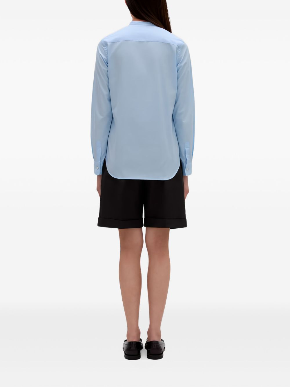 mandarin-collar cotton shirt - 2