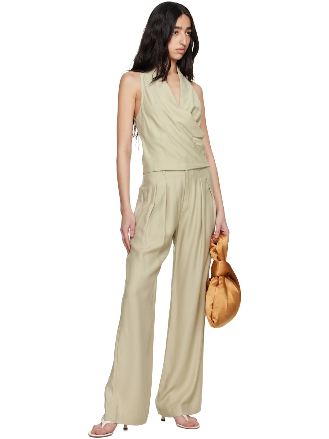 Beige Anka Wrap Top - 4