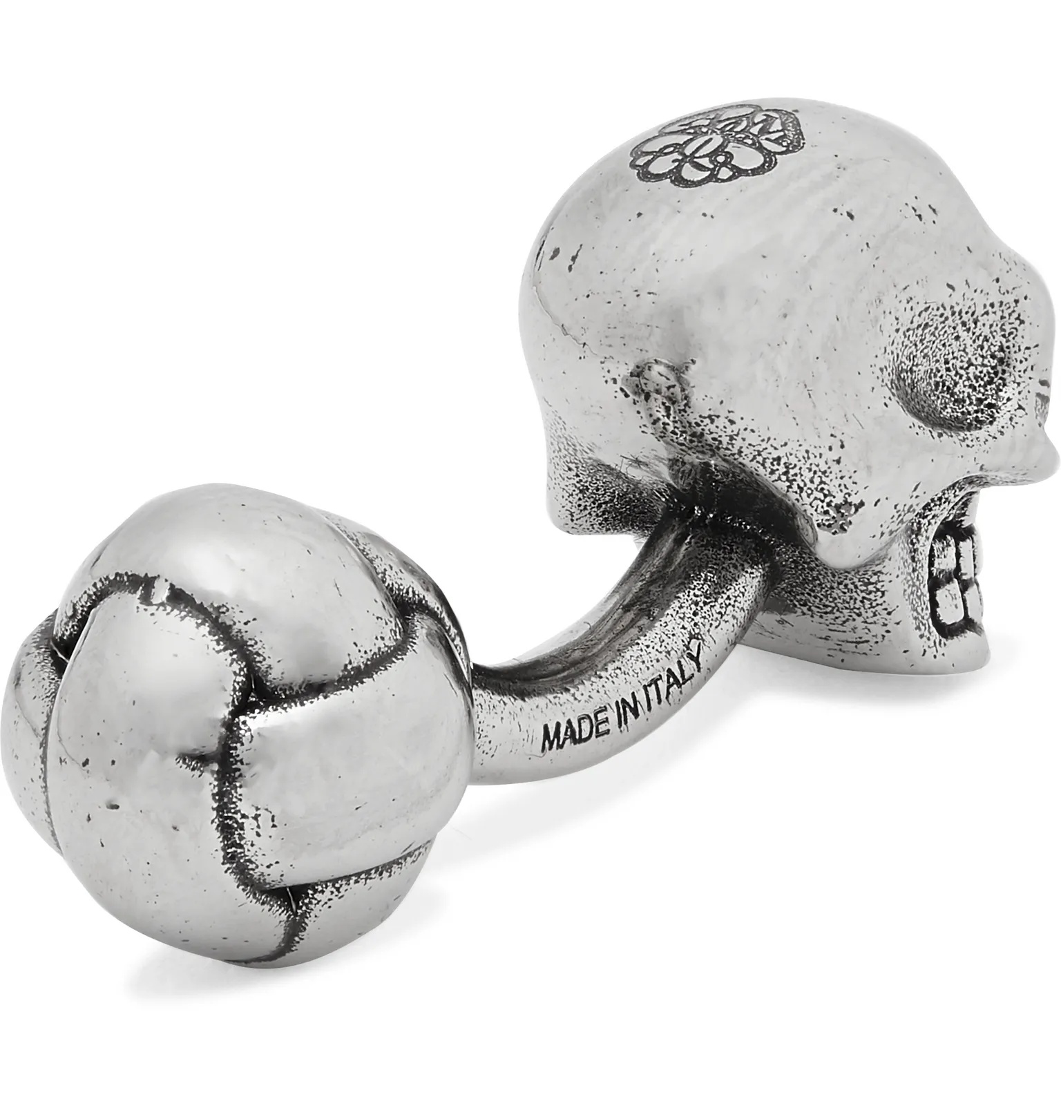 Skull Burnished Silver-Tone and Crystal Cufflinks - 3