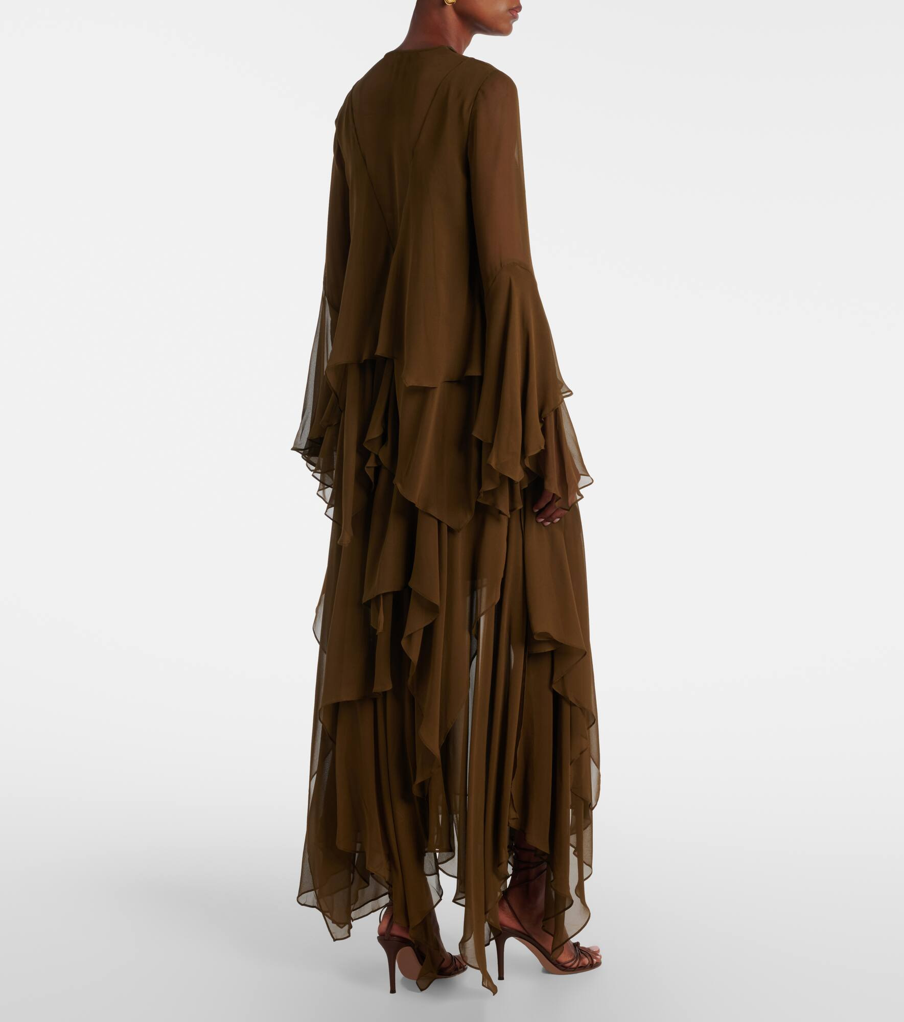 Draped silk organza gown - 3