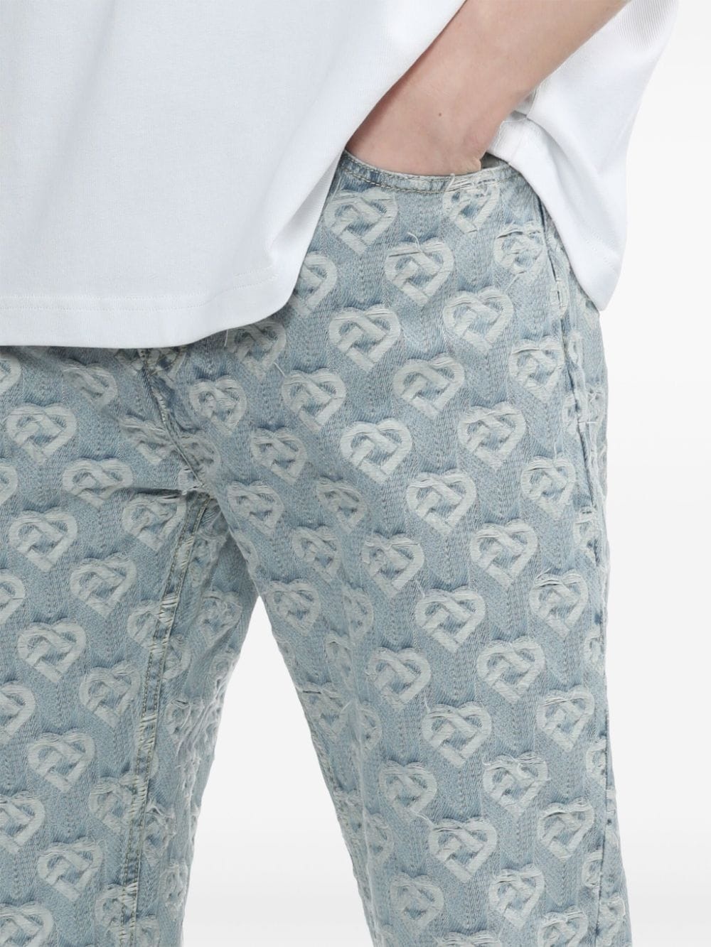 monogram-print jeans - 5