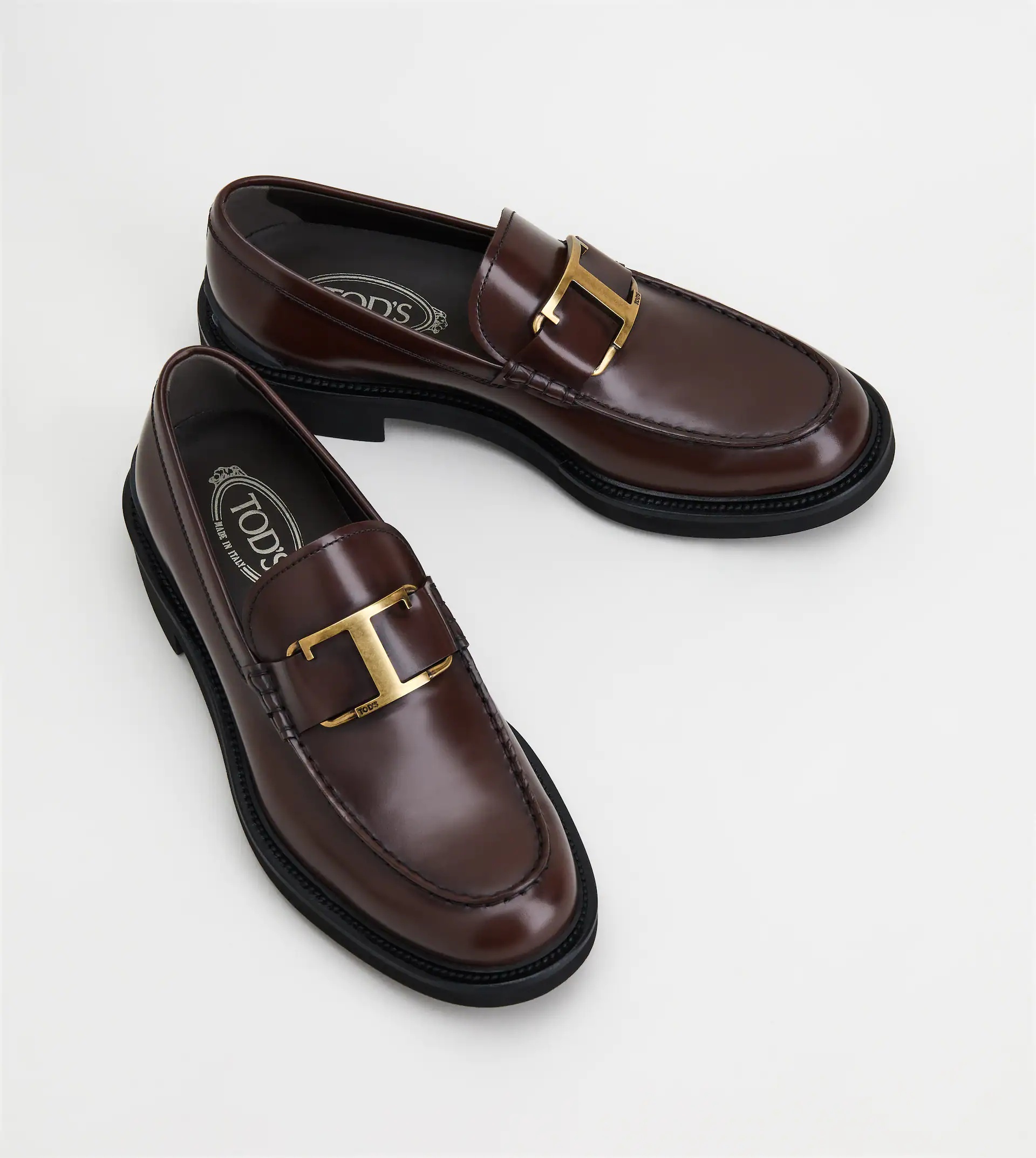 LOAFERS IN LEATHER - BROWN - 3