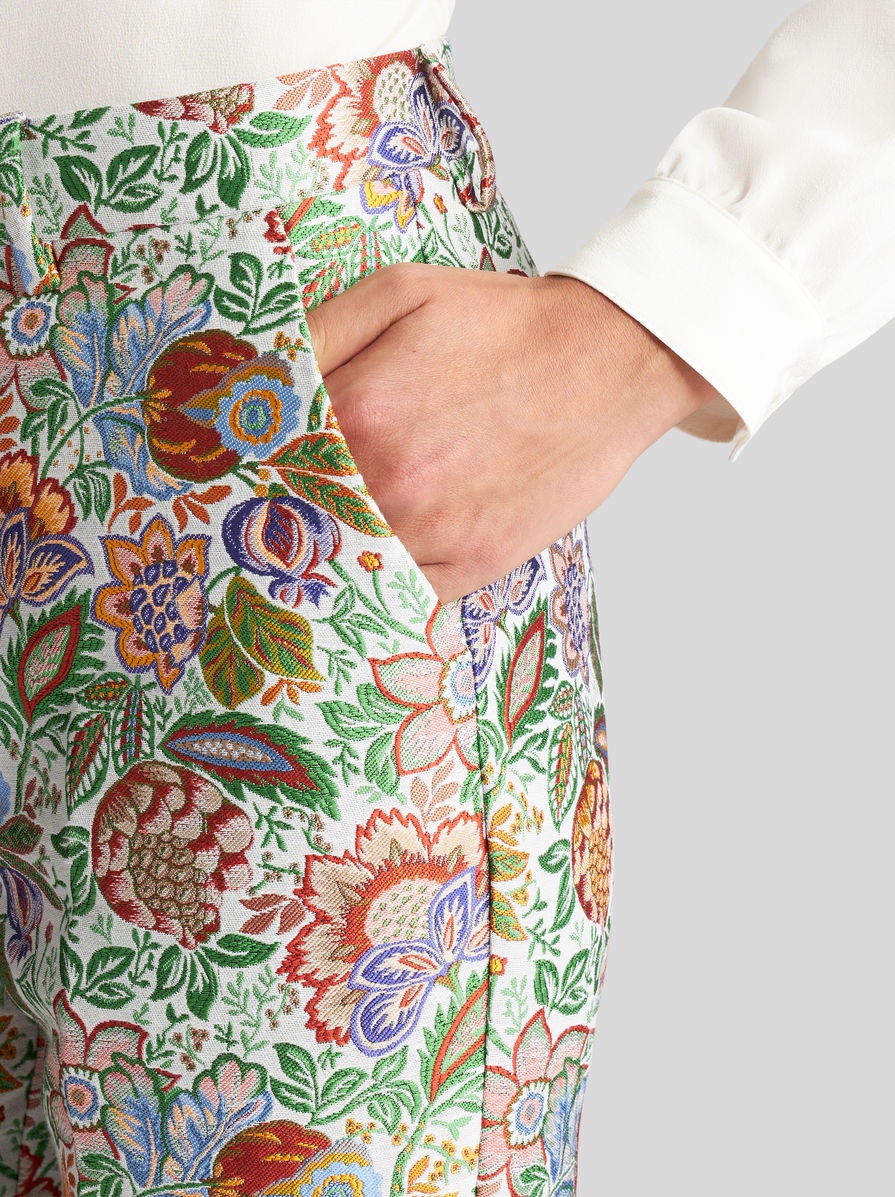 MULTICOLOURED BOUQUET CIGARETTE TROUSERS - 3