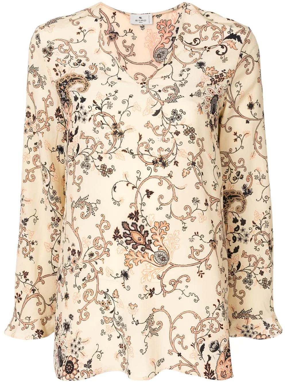 paisley-print silk blouse - 1