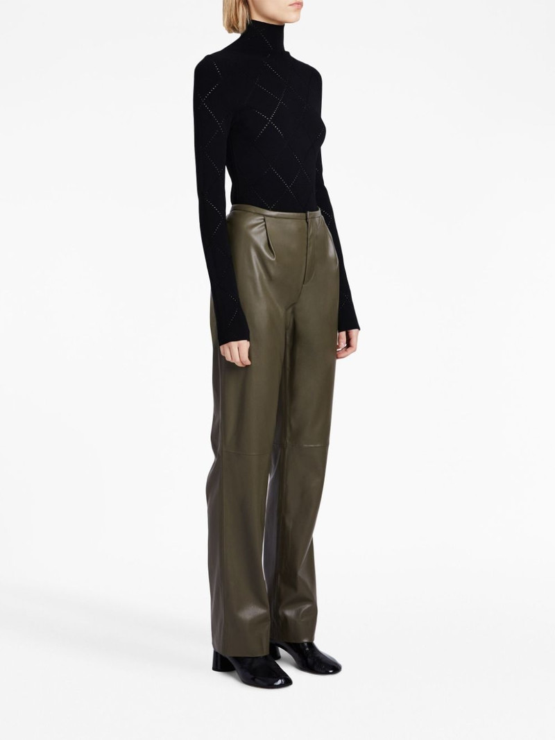faux-leather straight-leg trousers 3