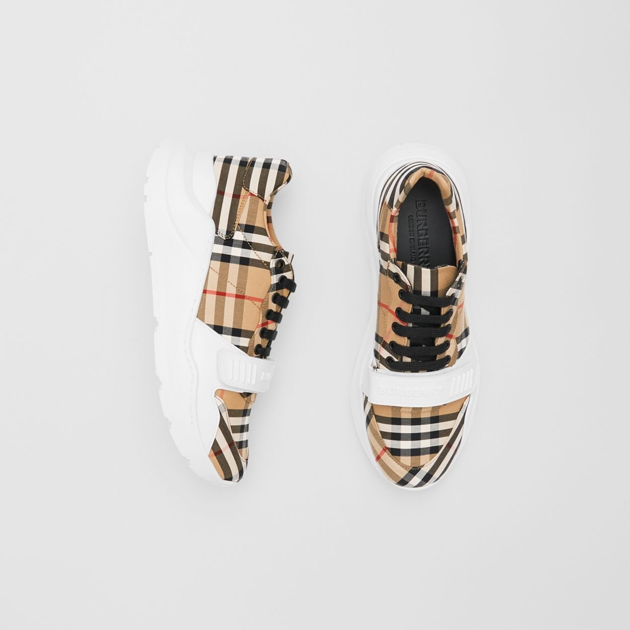 Vintage Check Cotton Sneakers - 2