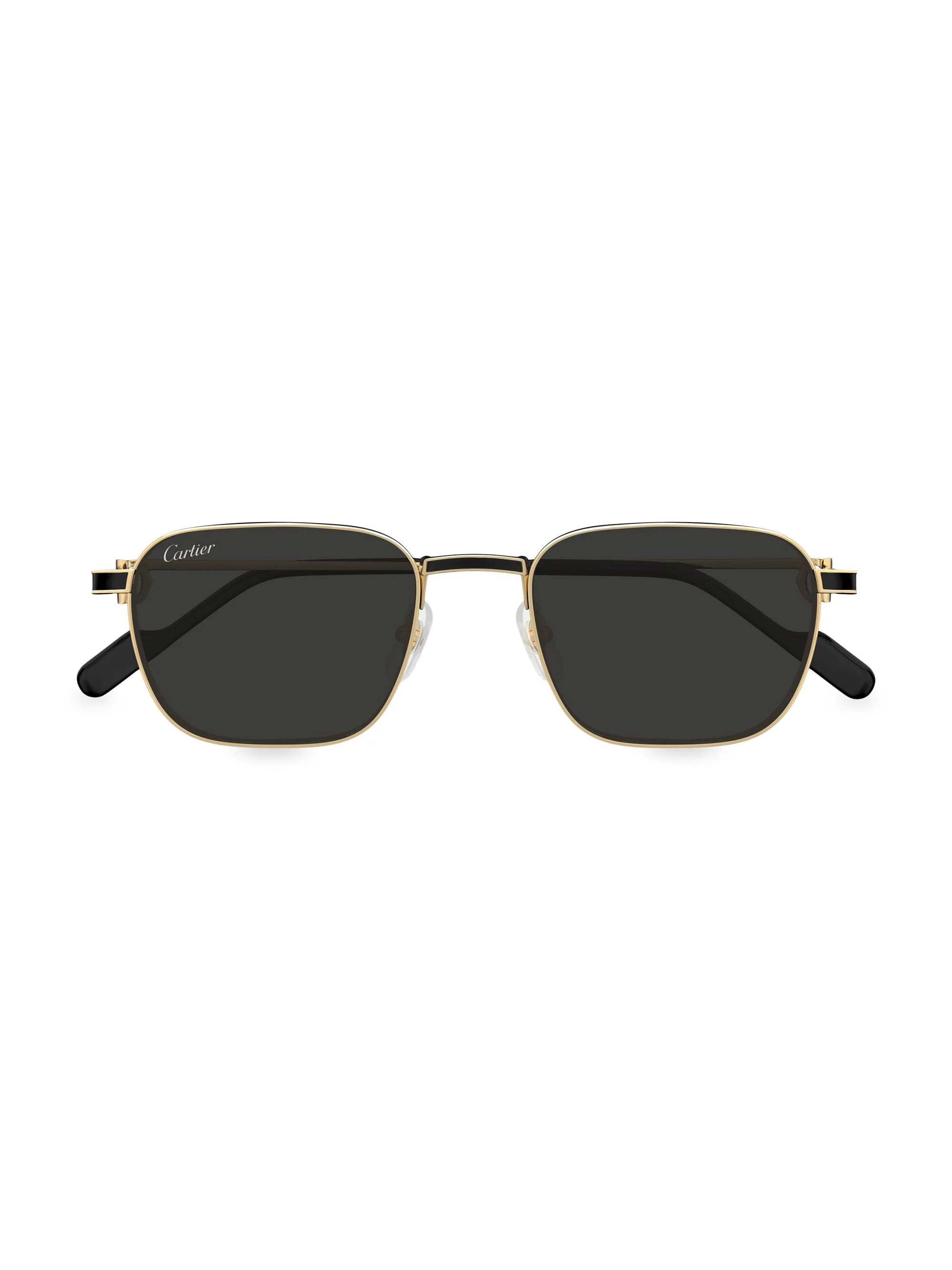 Men's Santos Evolution Première de 56MM Square Sunglasses - Dark Grey Gold - 1