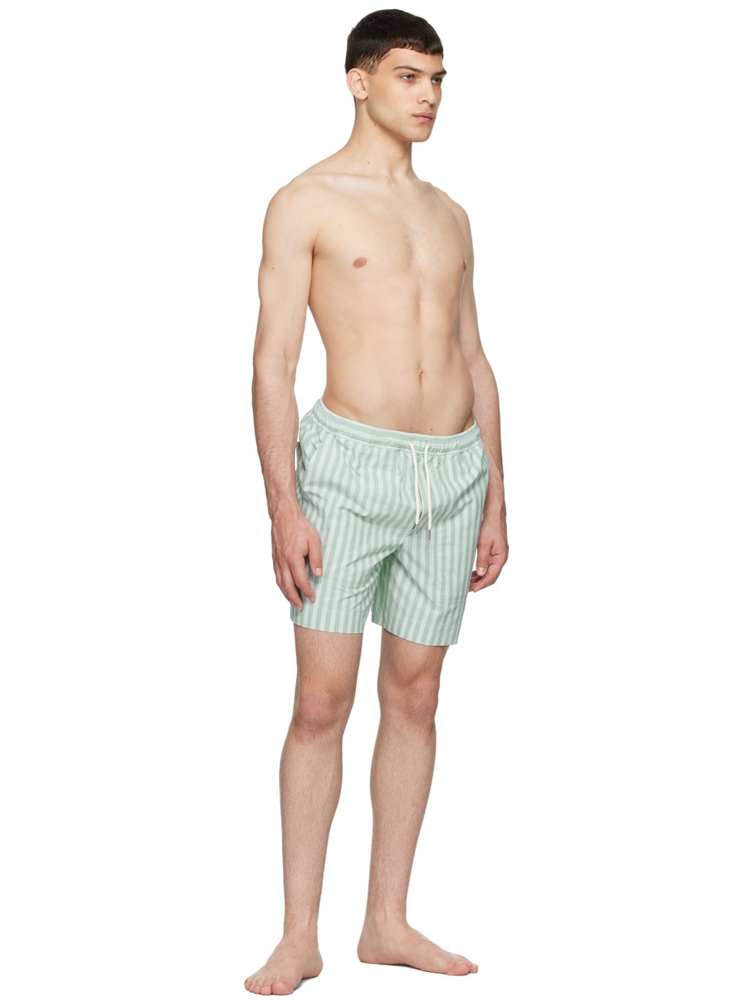 Green Striped Shorts - 4