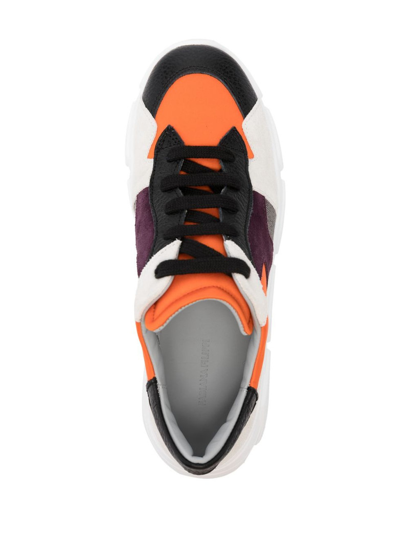 colour-block panelled leather sneakers 4