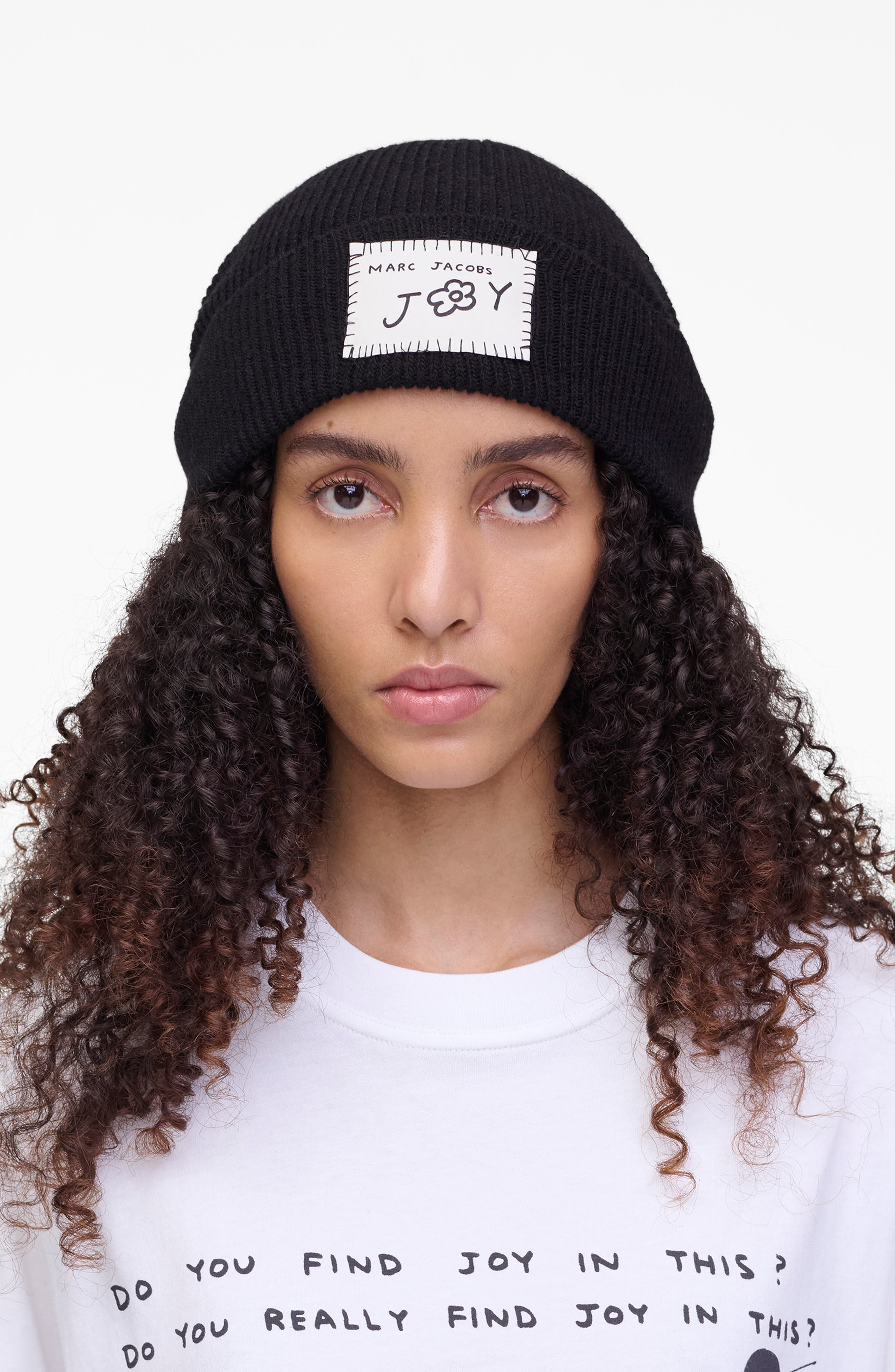 Marc Jacobs Joy Wool Blend Beanie in Black Multi at Nordstrom - 2