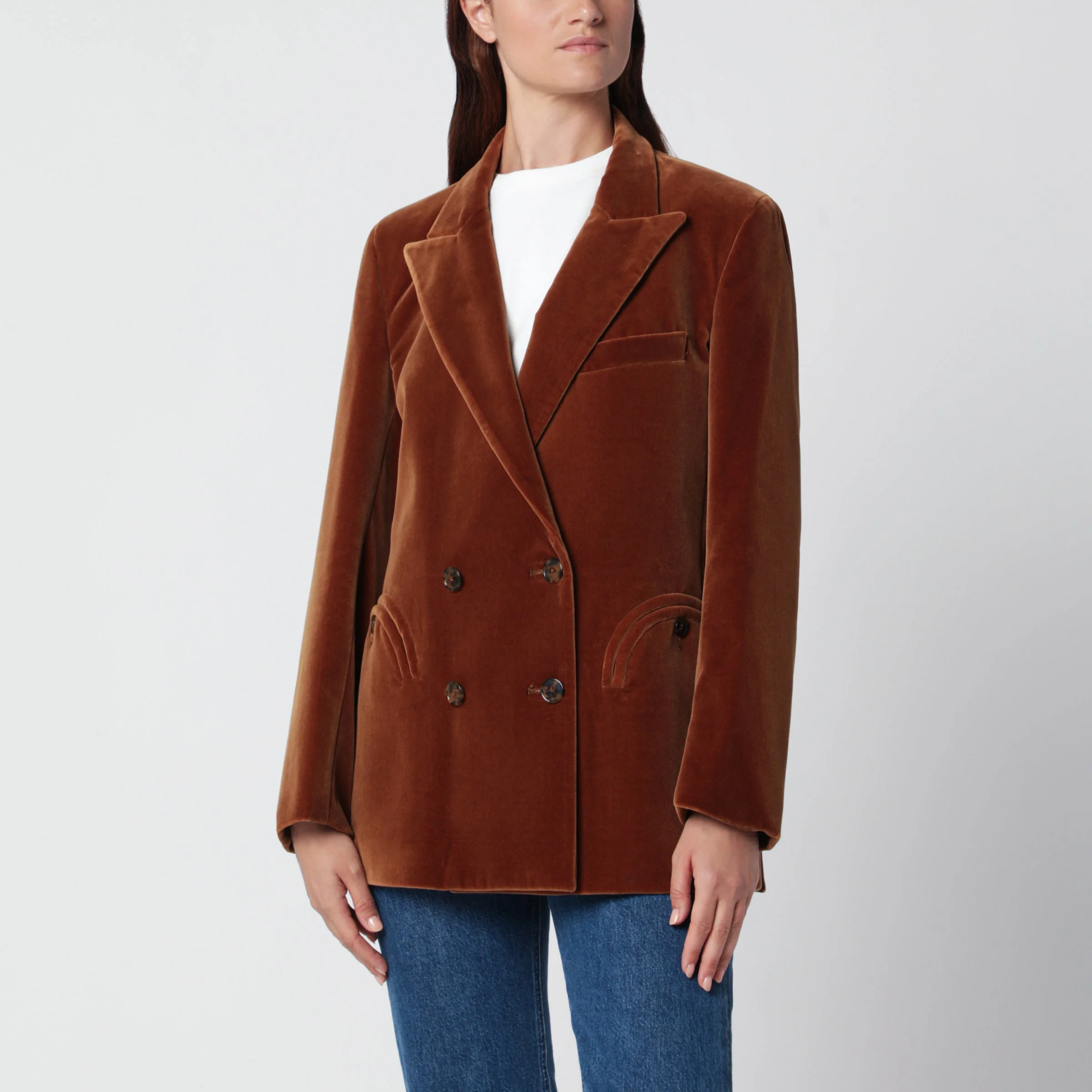 Everyday Jealousy blazer in caramel velvet - 1