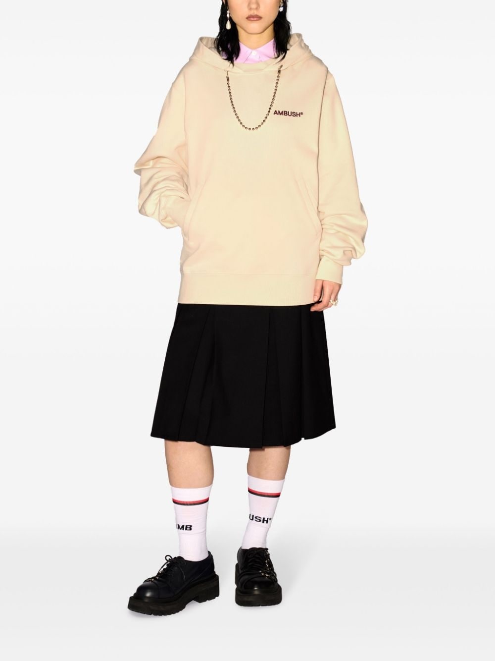ball chain-detail hoodie - 2