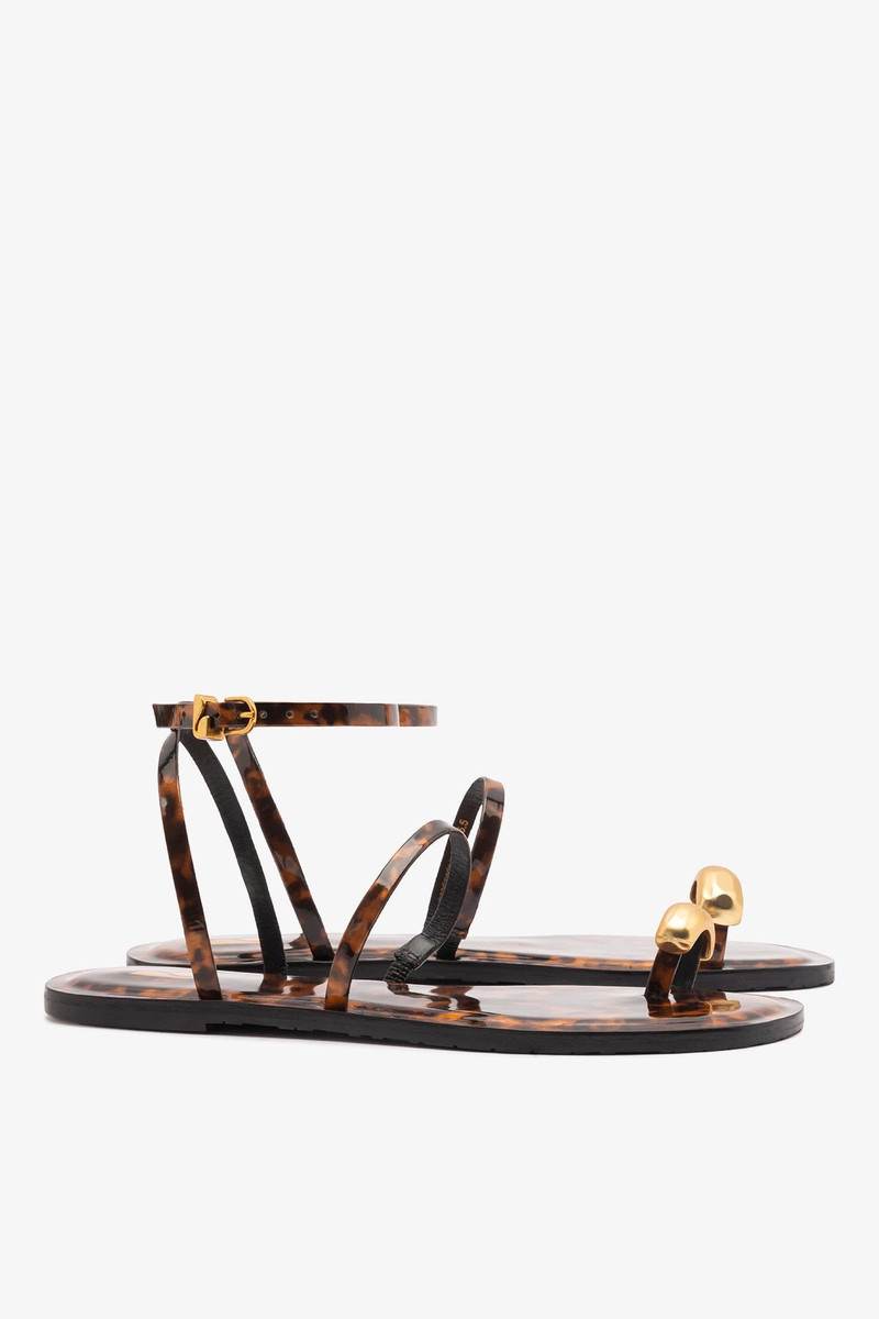 Biarritz Flat Sandal Tortoise Leather 3