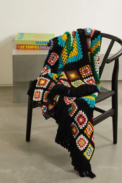 Alanui Positive Vibes crocheted wool blanket outlook