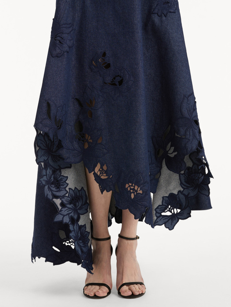 PEONY EMBROIDERED DENIM DRESS 5