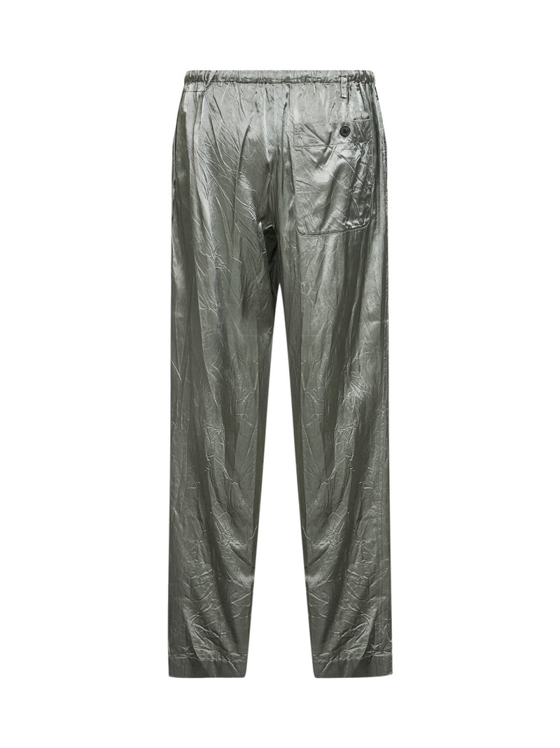 Dries Van Noten Mint green viscose and cotton straight-leg trousers outlook