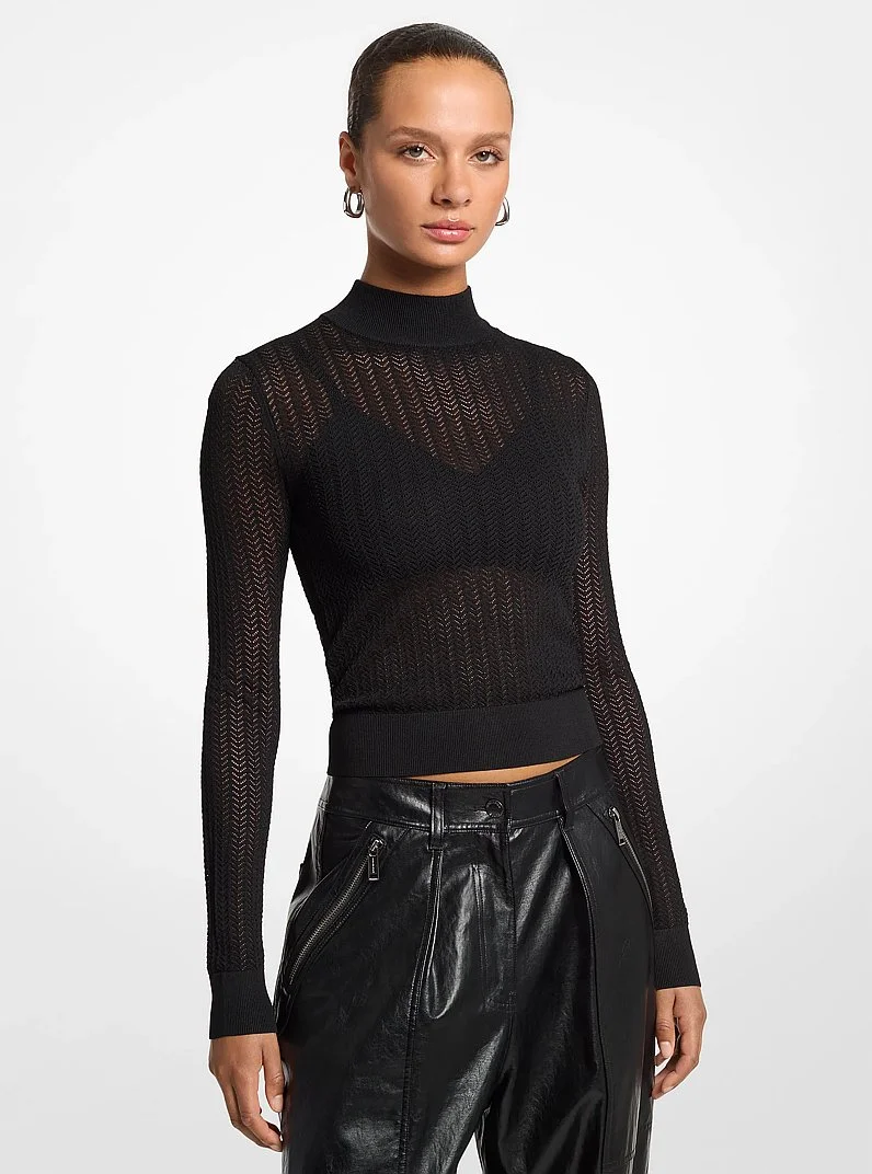 Knit Sheer Sweater - 1