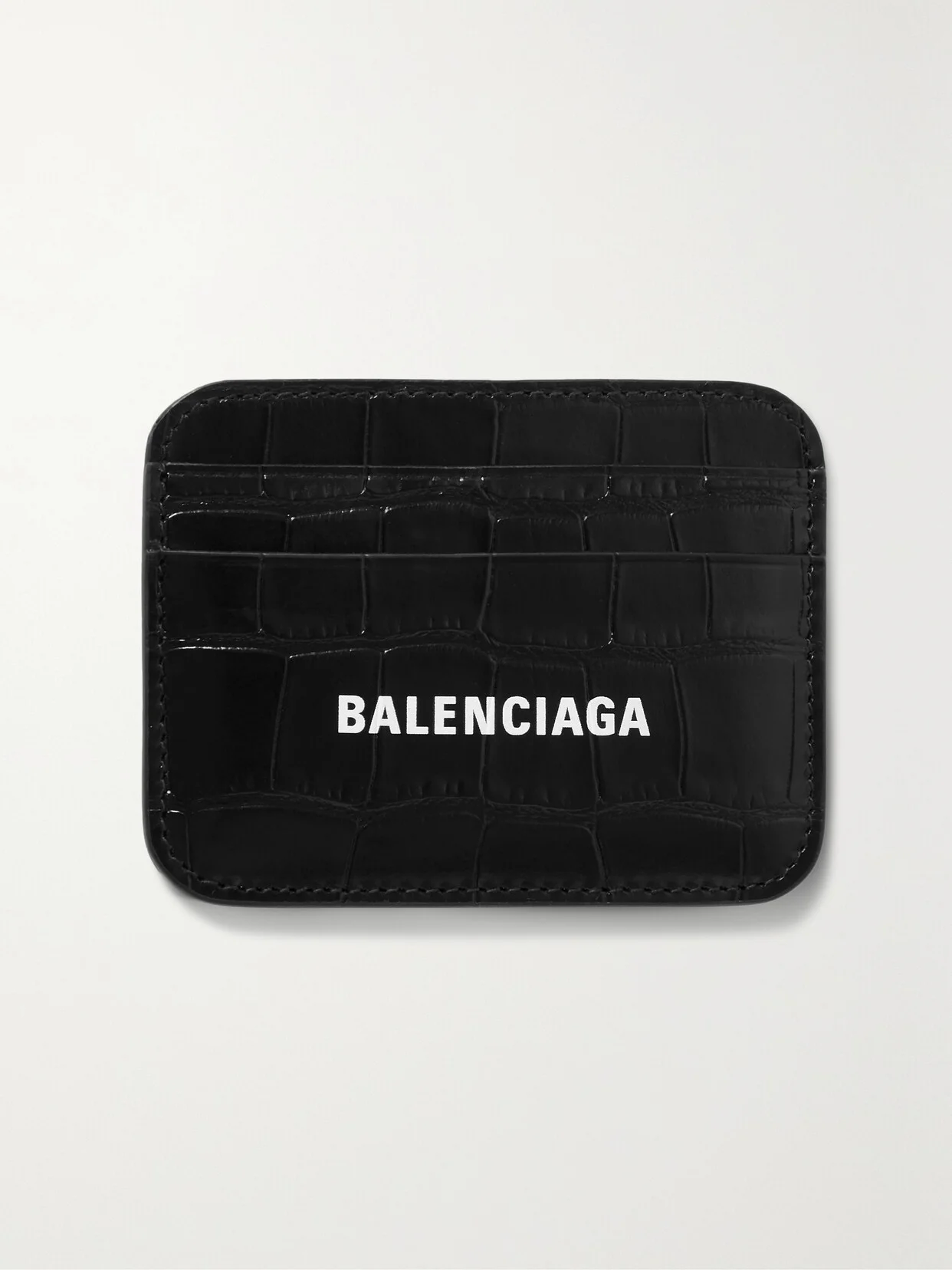 Cash Printed Croc-effect Leather Cardholder - 1