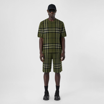 Burberry Short-sleeve Check Silk Wool Jacquard Top outlook