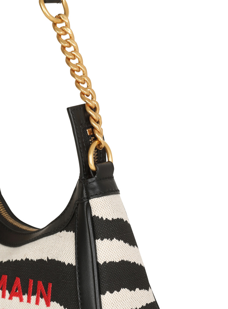 B-Army zebra print canvas bag with leather inserts 6