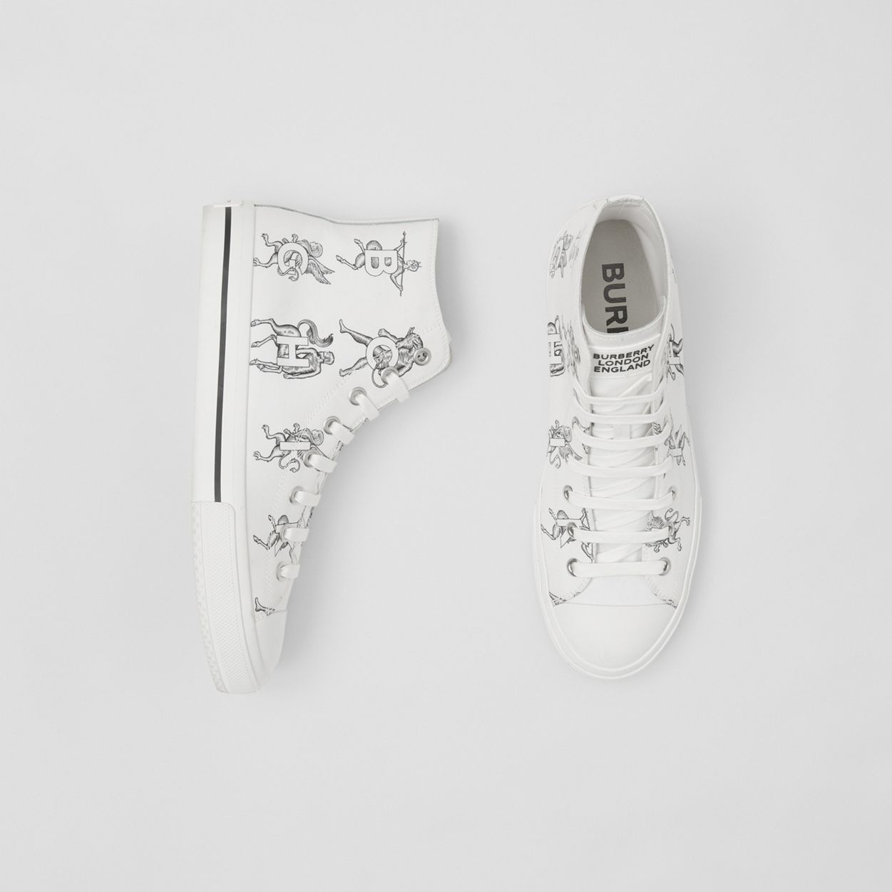 Mythical Alphabet Cotton Canvas High-top Sneakers - 2