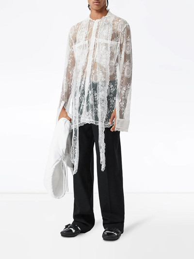 Burberry Chantilly lace oversized shirt outlook