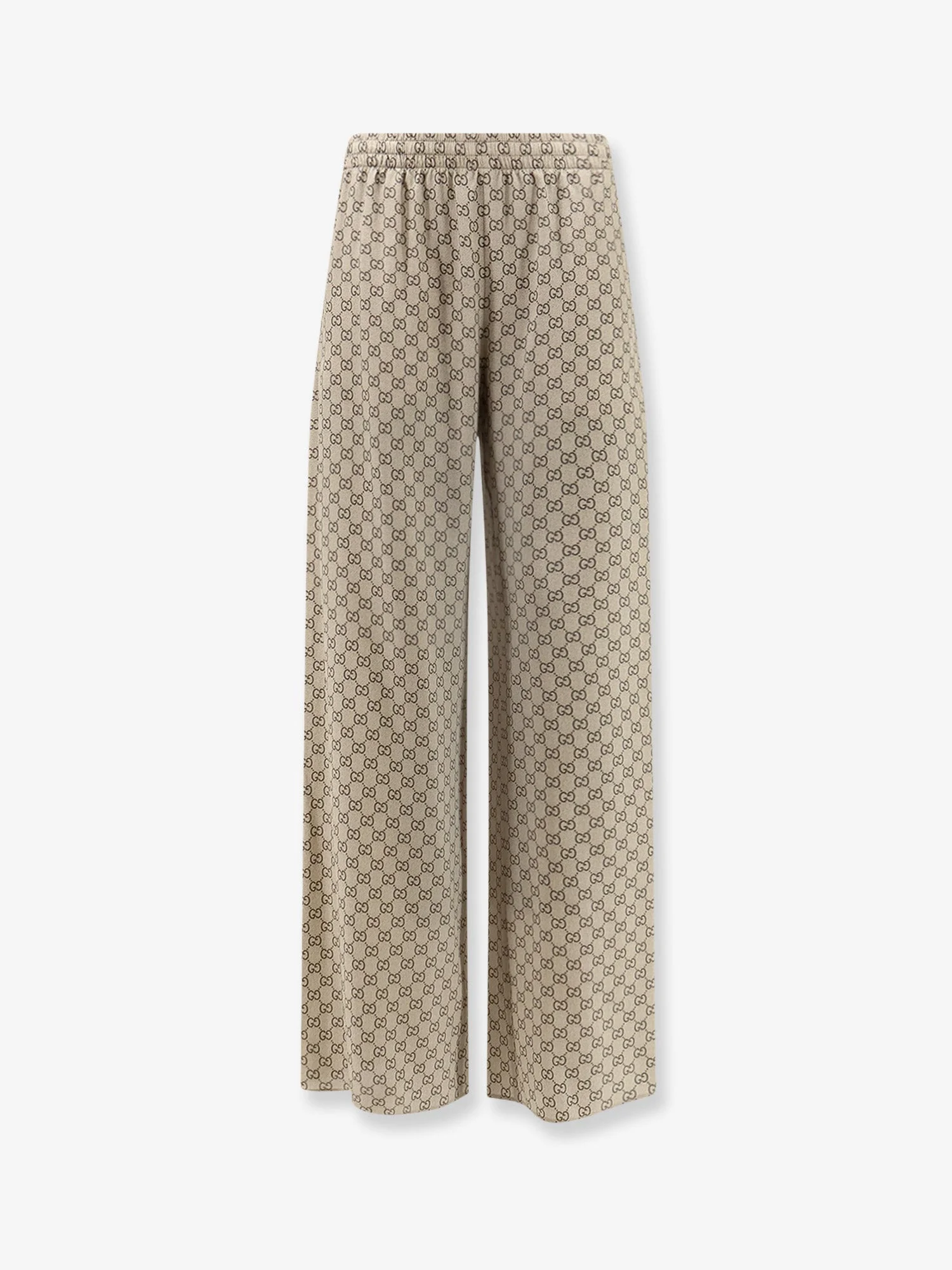 Gucci Women Gucci Primavera Silk Trousers With Gg Print - 1