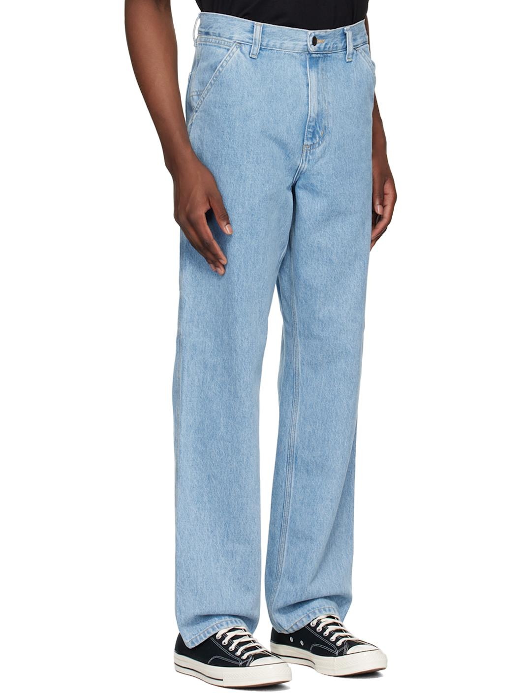 Blue Single Knee Jeans - 2