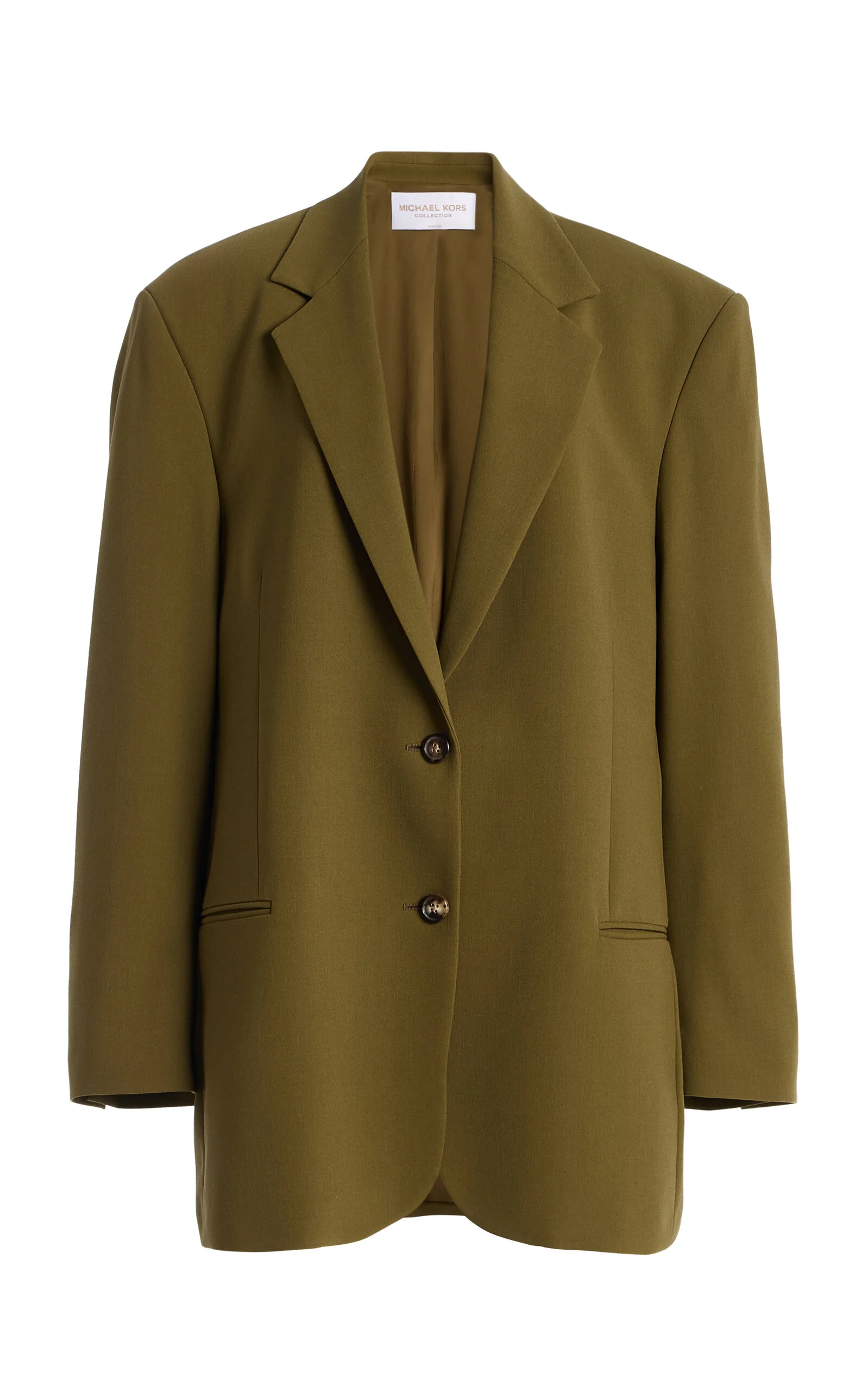 Ryan Single-Breasted Stretch Tissue Wool Crepe Blazer olive - 1
