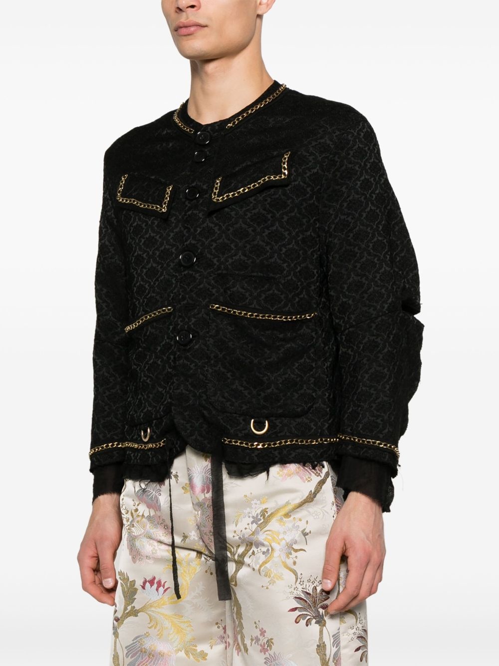 patterned-jacquard jacket - 3