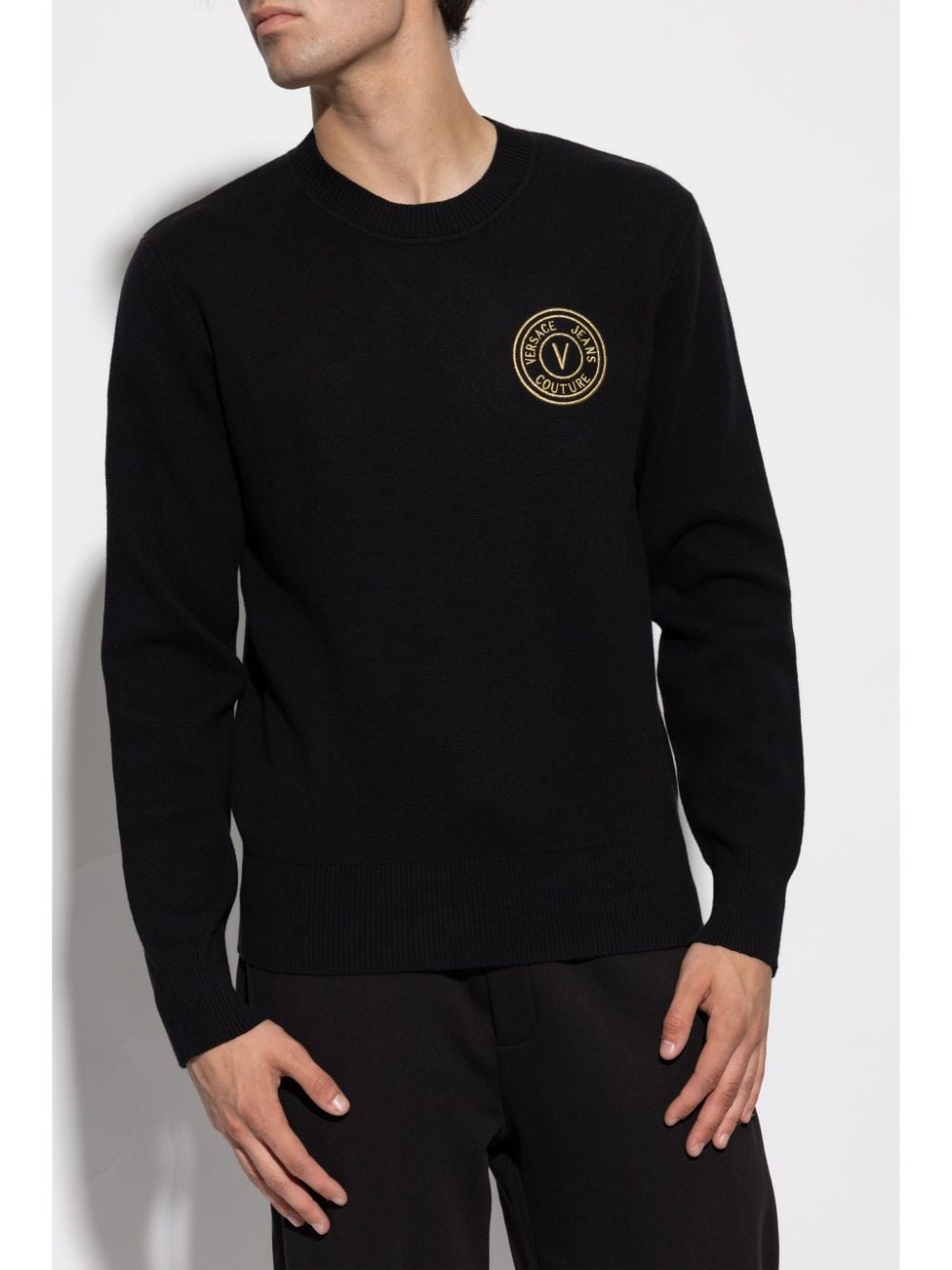 embroidered-logo sweater - 3