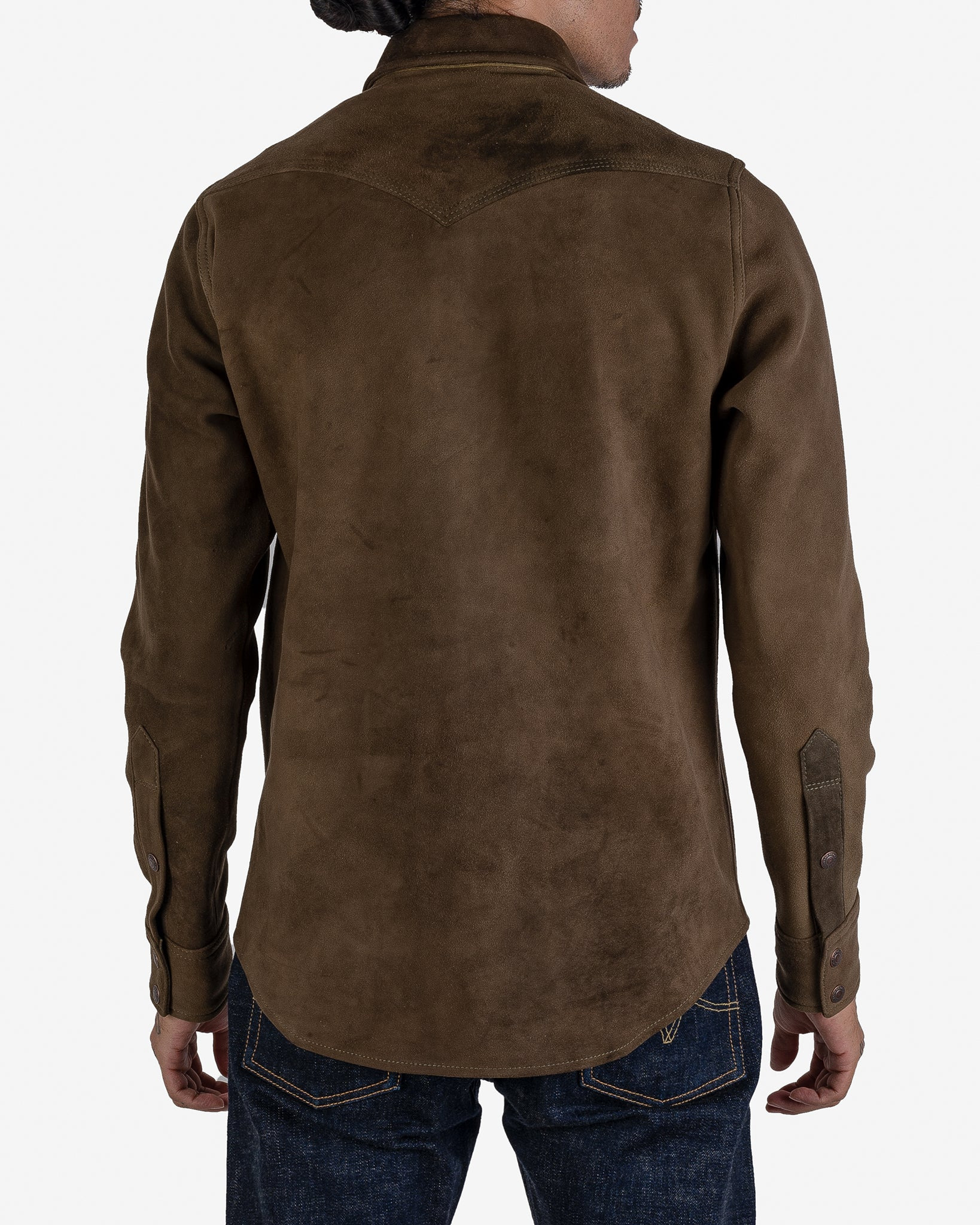 IHSB-BIGBUCK-OLV Deerskin Western Shirt 'The Big Buck' - Olive - 3