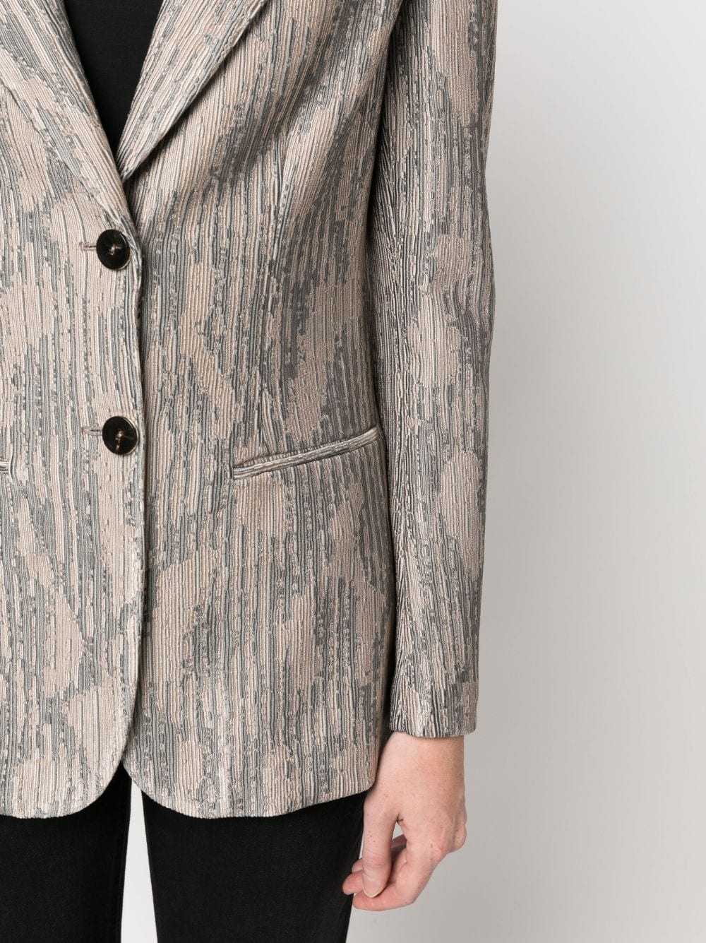 single-breasted jacquard blazer - 5