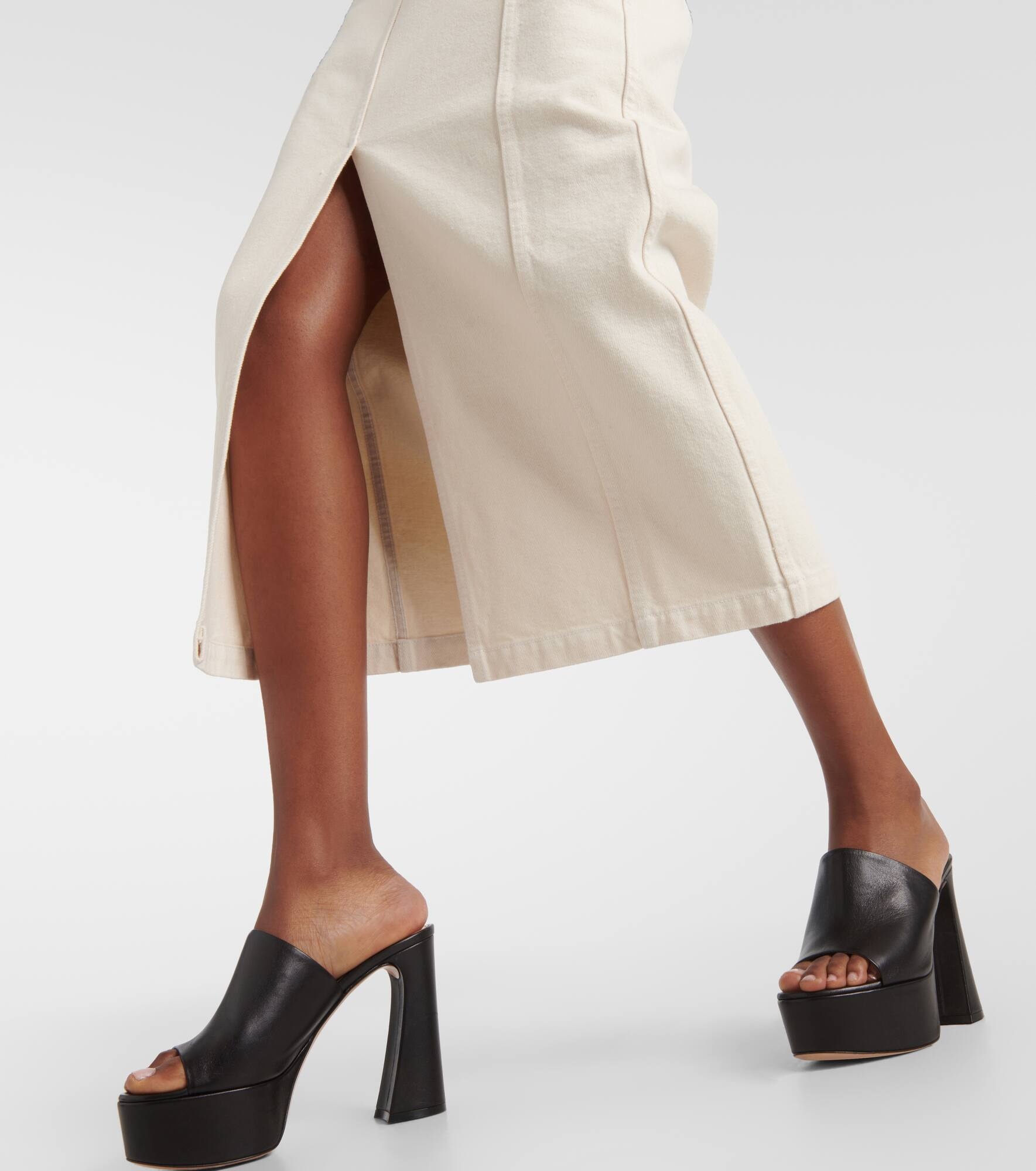 High-rise denim maxi skirt - 5