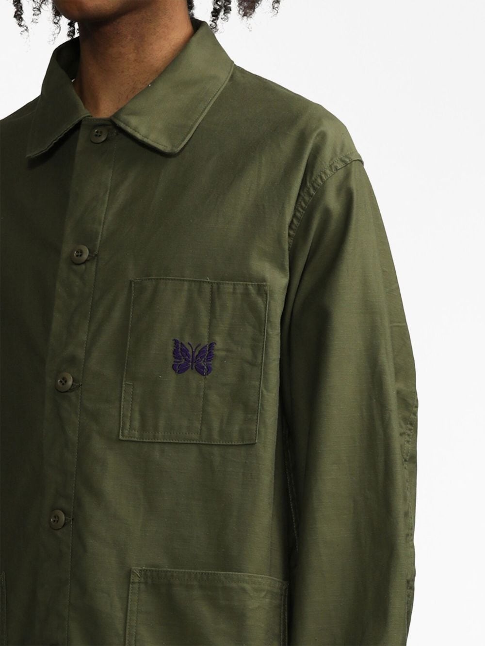 embroidered cotton shirt jacket - 5