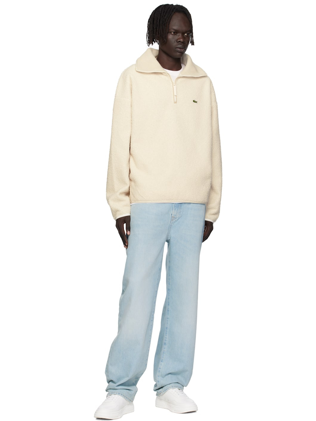Off-White High Zipped Neck Sweatshirt - 4